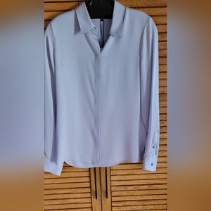 NEW Theory Elegant Light Grey Silk Blouse